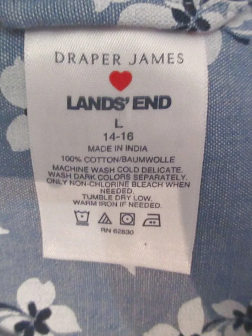 Draper James Floral Blouse Top Size L Tunic Cottagecore Southern Belle Prep NEW